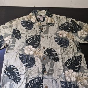 Summa men's medium relaxed fit floral button Down Short sleeve shirt (a1)